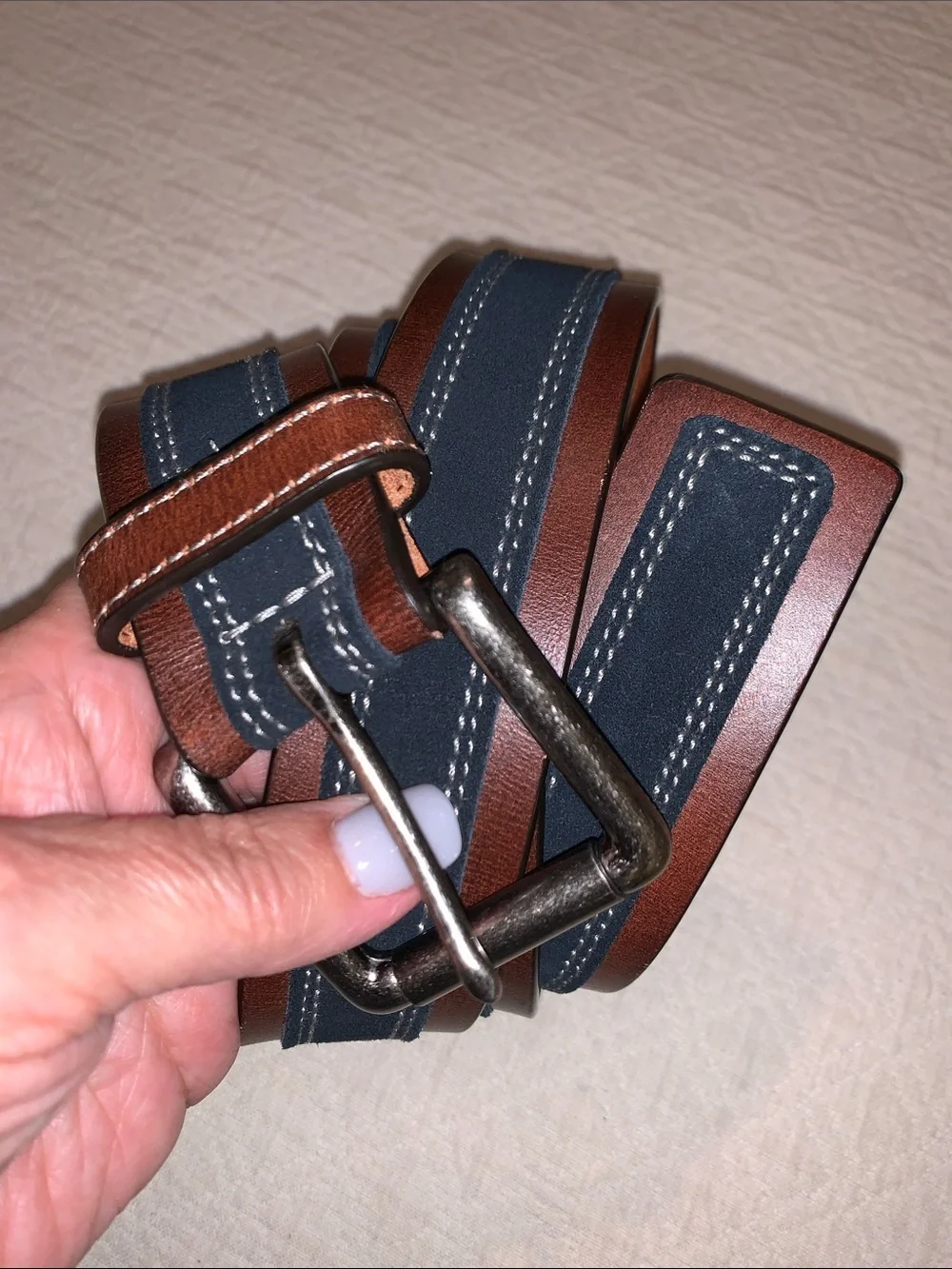 Johnston and Murphy, black and brown belt, leather and suede size 36